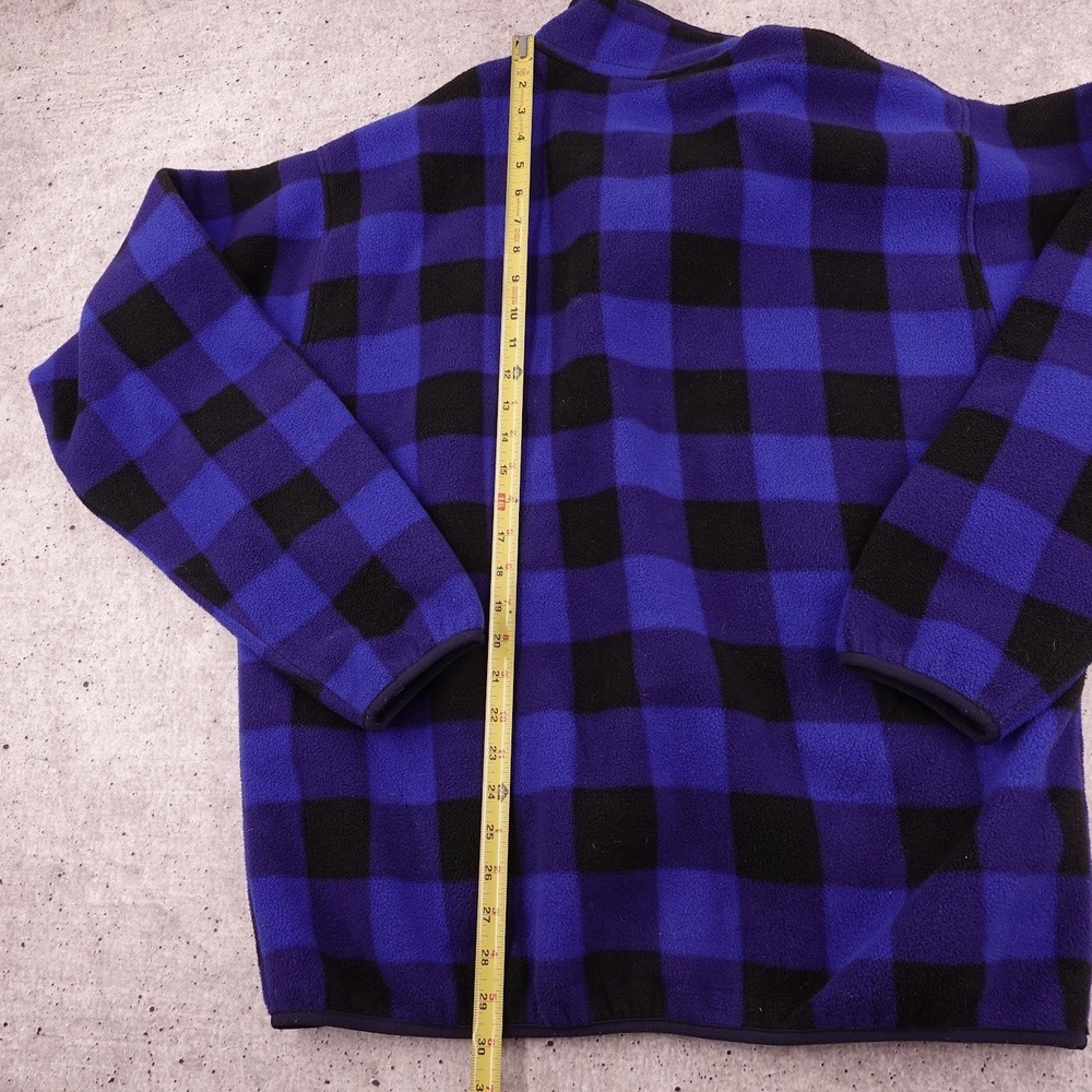 Patagonia Synchilla Snap-T Fleece Pullover Mens L Blue Black Buffalo Plaid 25580 - Picture 6 of 10